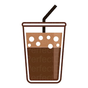 IJskoffie SVG-clipart, koud drankje SVG, koffiekopje SVG-bestand voor ambachten
