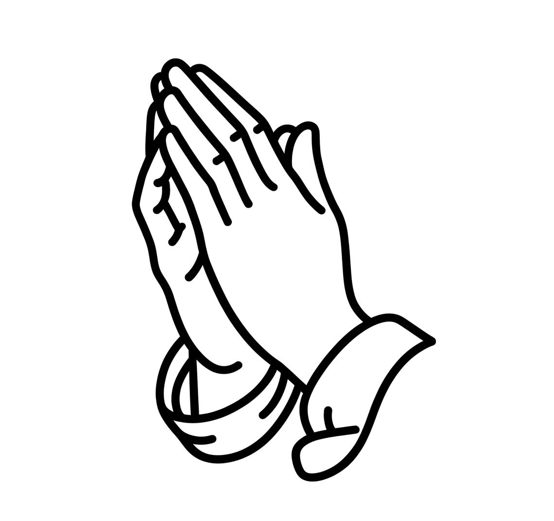 Praying Hands SVG Outline PNG Line Art Vector Black and White for ...