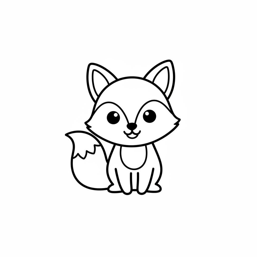 Simple Fox SVG Outline PNG Line Art Vector Black and White for Cricut ...