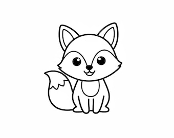 Einfacher Fuchs SVG Umriss PNG Linie Kunst Vektorgrafik für Cricut