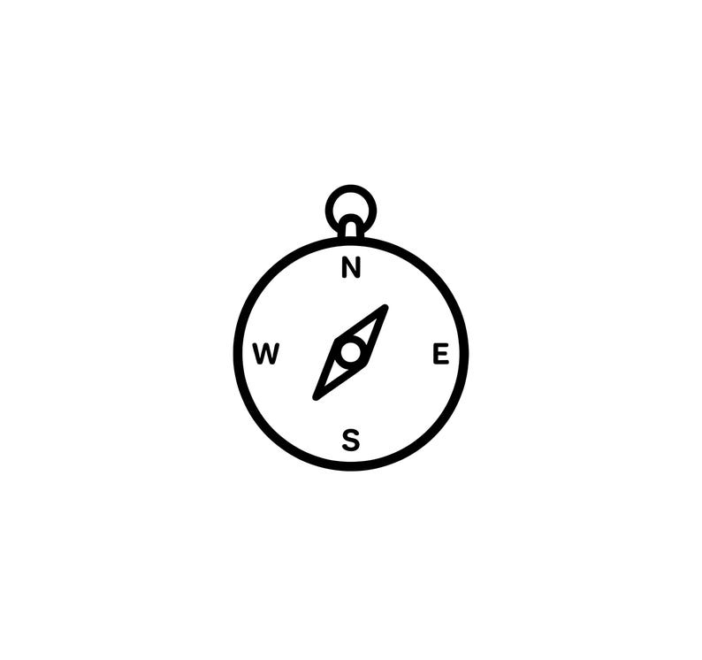 Compass Outline SVG PNG Line Art Vector Black and White for Cricut - Etsy