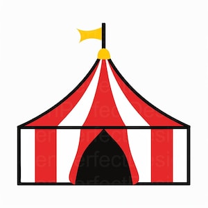 Carpa de circo SVG, diseño SVG de carnaval, archivo SVG de carpa para Cricut y manualidades