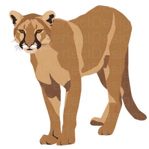 Clipart SVG couguar, chat sauvage SVG, fichier SVG Silhouette couguar pour Cricut et travaux manuels