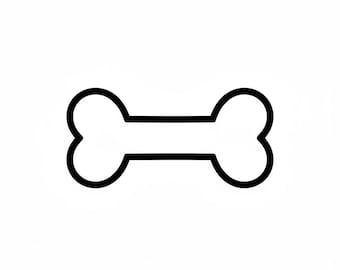 Hueso de perro SVG contorno PNG arte lineal vector blanco y negro para Cricut