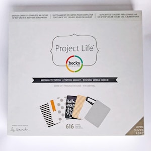 MIDNIGHT Edition Project Life Core Kit 616 Cards NEW/Complete - for Planners, Scrapbooks, Photo Albums, Pocket Cards, Journals, Smash Books