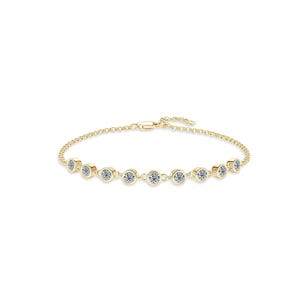 14k gouden ring set lab diamant tennisarmband – Aurora Line enkele rij armband
