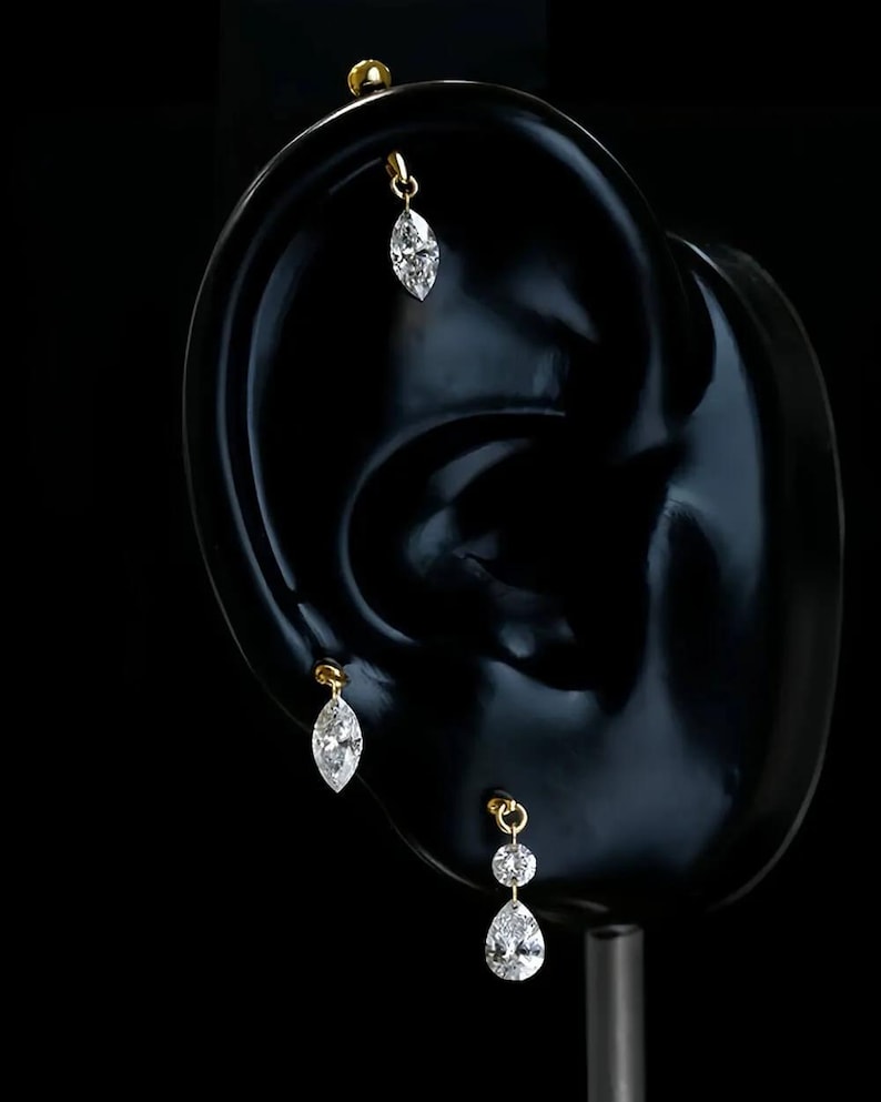 Mira Shapes – Drilled Lab Diamond Stud Earrings