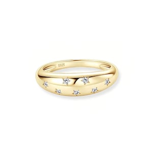 Starglow Band-Star Inspired Minimal Ring