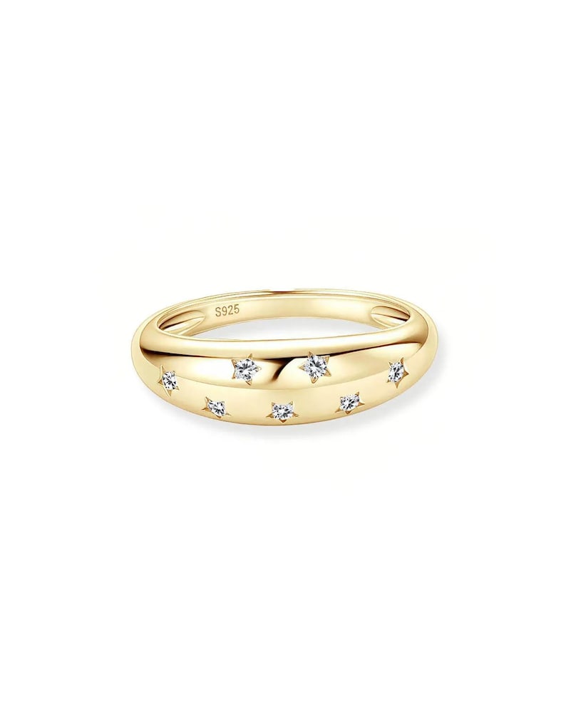 Starglow Band-Star Inspired Minimal Ring