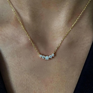 Graduated Moissanite Diamond Necklace for Women-Opreshyne