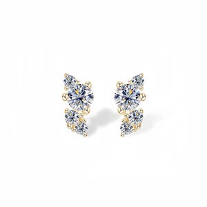 Radiant Small Diamond Stud Earrings with Moissanite-Opreshyne