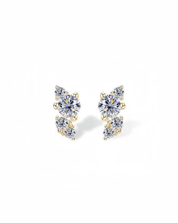 14K Gold Lab Diamond Stud Earrings, Minimalist Jewelry
