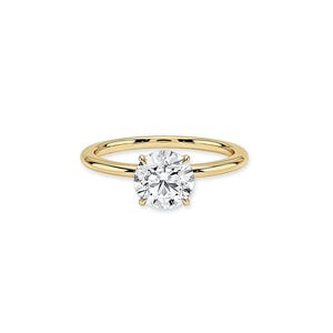1 kt lab diamanten verlovingsring/minimalist solitaire diamanten ring/diamant solitaire ring effen gouden band/klassieke diamanten ring/gouden ring
