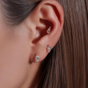 Mira Shapes – Drilled Lab Diamond Stud Earrings