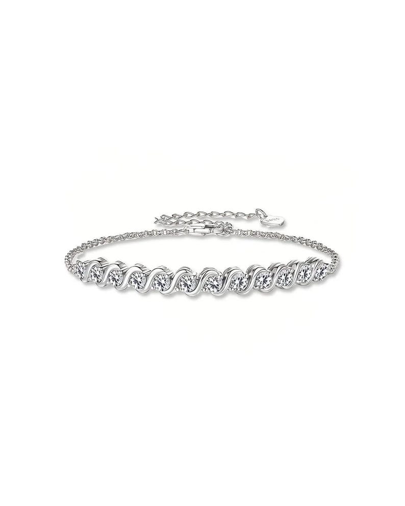 Aqua Flow - Diamond Wave Bracelet