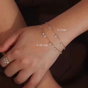 Luna Grace – 7 Diamonds Gold Bead Bracelet