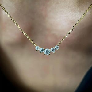 Graduated Moissanite Diamond Necklace for Women-Opreshyne