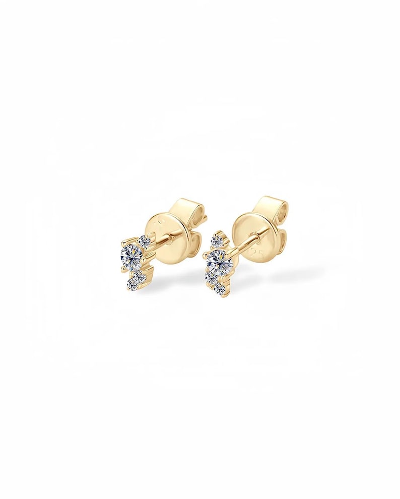 Radiant Small Diamond Stud Earrings with Moissanite-Opreshyne