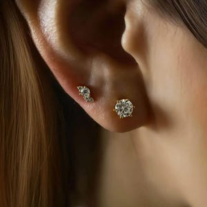 Radiant Small Diamond Stud Earrings with Moissanite-Opreshyne