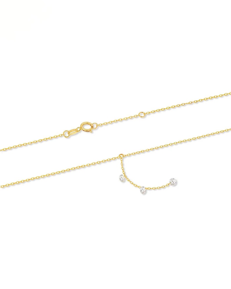 Lina Drop – Long Trio Diamond Necklace