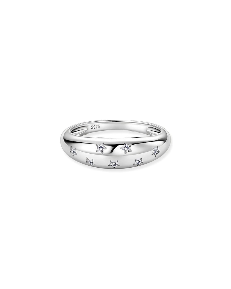 Starglow Band-Star Inspired Minimal Ring