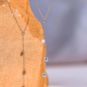 Lina Drop – Long Trio Diamond Necklace