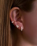 Pear Cut Lab Diamond Ear Cuff, 14K Solid Gold Dainty Non Pierced Earring
