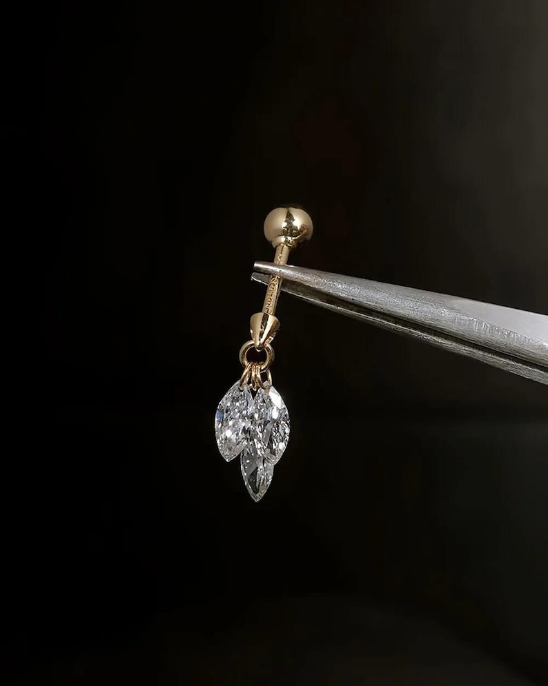 Mira Shapes – Drilled Lab Diamond Stud Earrings