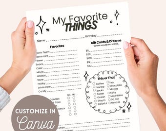 Todo sobre mí, Hoja informativa del empleado / Favoritos del empleado y actividades para fomentar el trabajo en equipo / Ideas para regalos para empleados para conocerte mejor / Juegos de oficina (PDF)