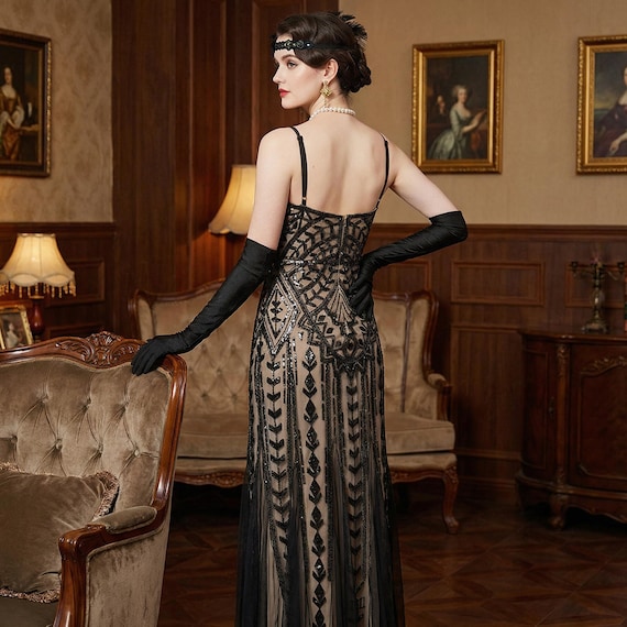 art deco homecoming dress Buy Flapper Dress, Great Gatsby Costume, Downtown Abbey Dress, 1920s Prom Dress, Floor Length Black Gown, Roaring 20s Fashion Costumes Online in India Summer 2023