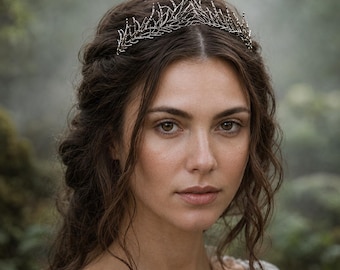 Corona di rami del bosco, tiara elfica, copricapo da sposa fatato, corona nuziale della foresta, corona di ramoscelli fantasy