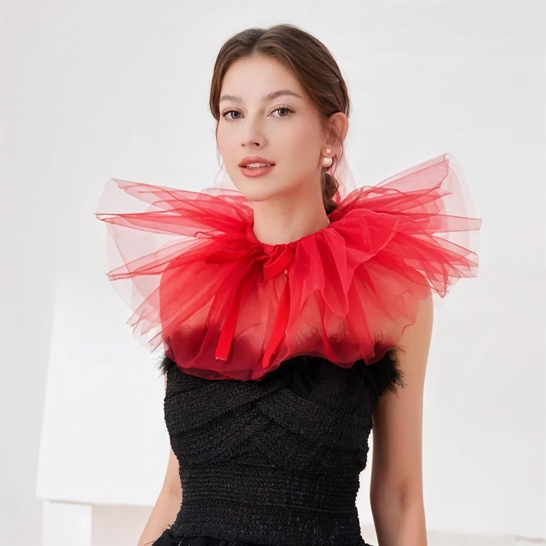 Tulle Clown Circus Collar, Pierrot Collar, Tulle Clown Ruffle, Neck ...