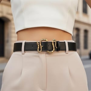 Statement Black Belt With Gold - Etsy display picture 1