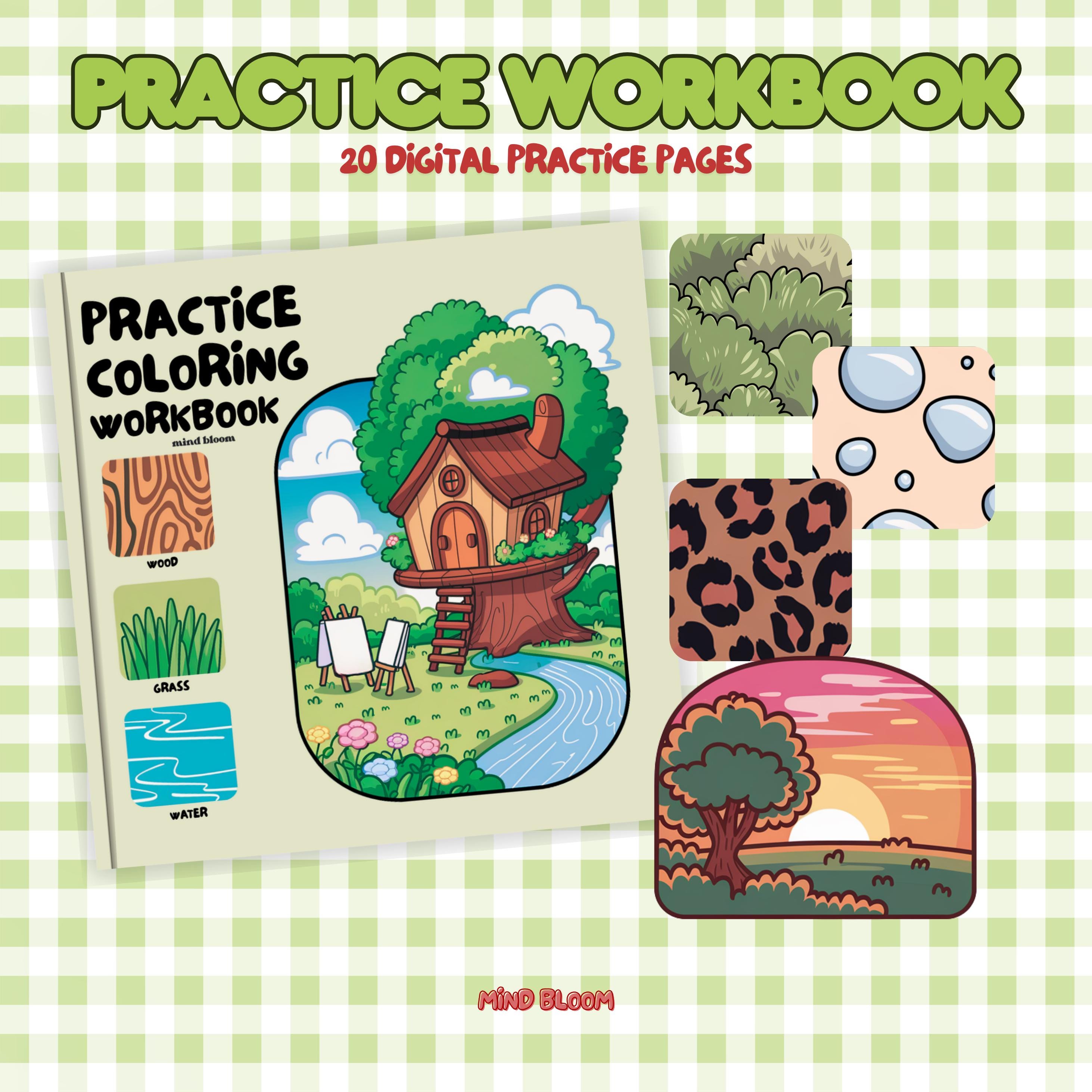 Cuaderno de práctica de coloreado para adultos y adolescentes: mezclas, sombreado, patrones, muestras y plantillas creativas