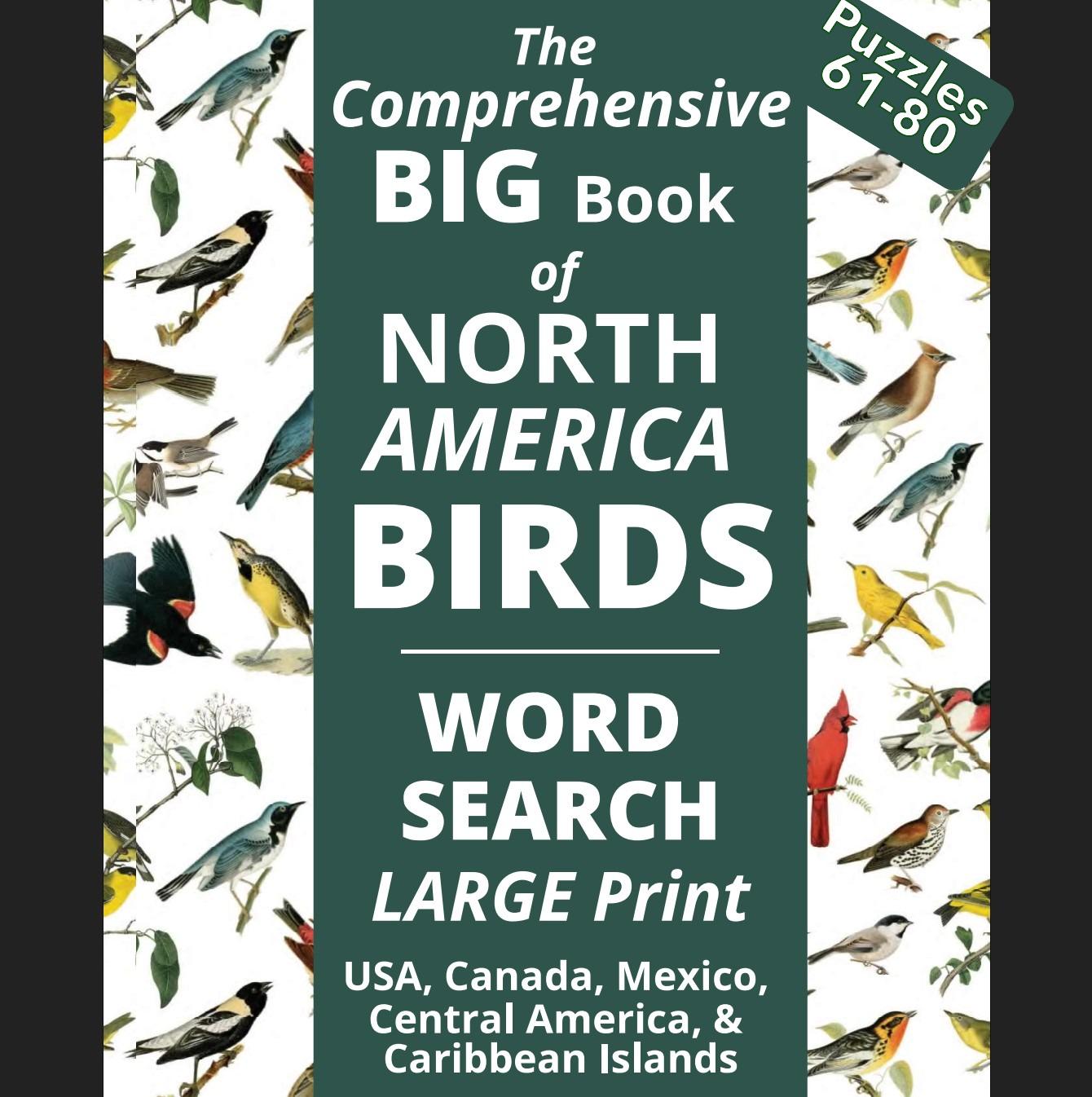 North American Birds Word Search Large Print_puzzles 61-80 - Etsy