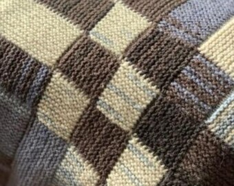 Baby Blanket Knitting Pattern: Reversible, Seamless, Quad Pattern, Knit & Purl, Instant PDF Download