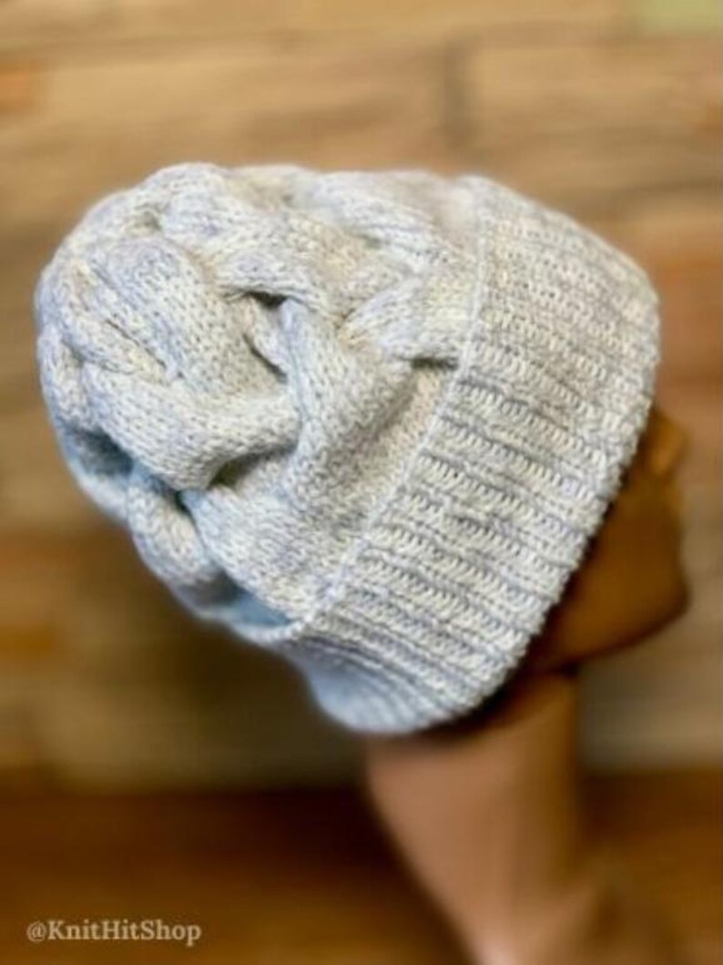 Chunky Cable Hat Knitting Pattern for Women: Fluffy Winter Beanie ...