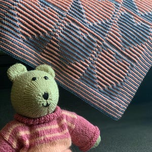 Illusion Heart Knitting Baby Blanket Pattern, Beginner Easy Knit, Baby Shower DIY Handmade Gift, Pram Throw Crib Pattern, Instant Download