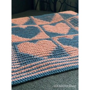 Baby Blanket Illusion Heart Knitting Pattern: Easy Beginner Project (Instant Download in English)