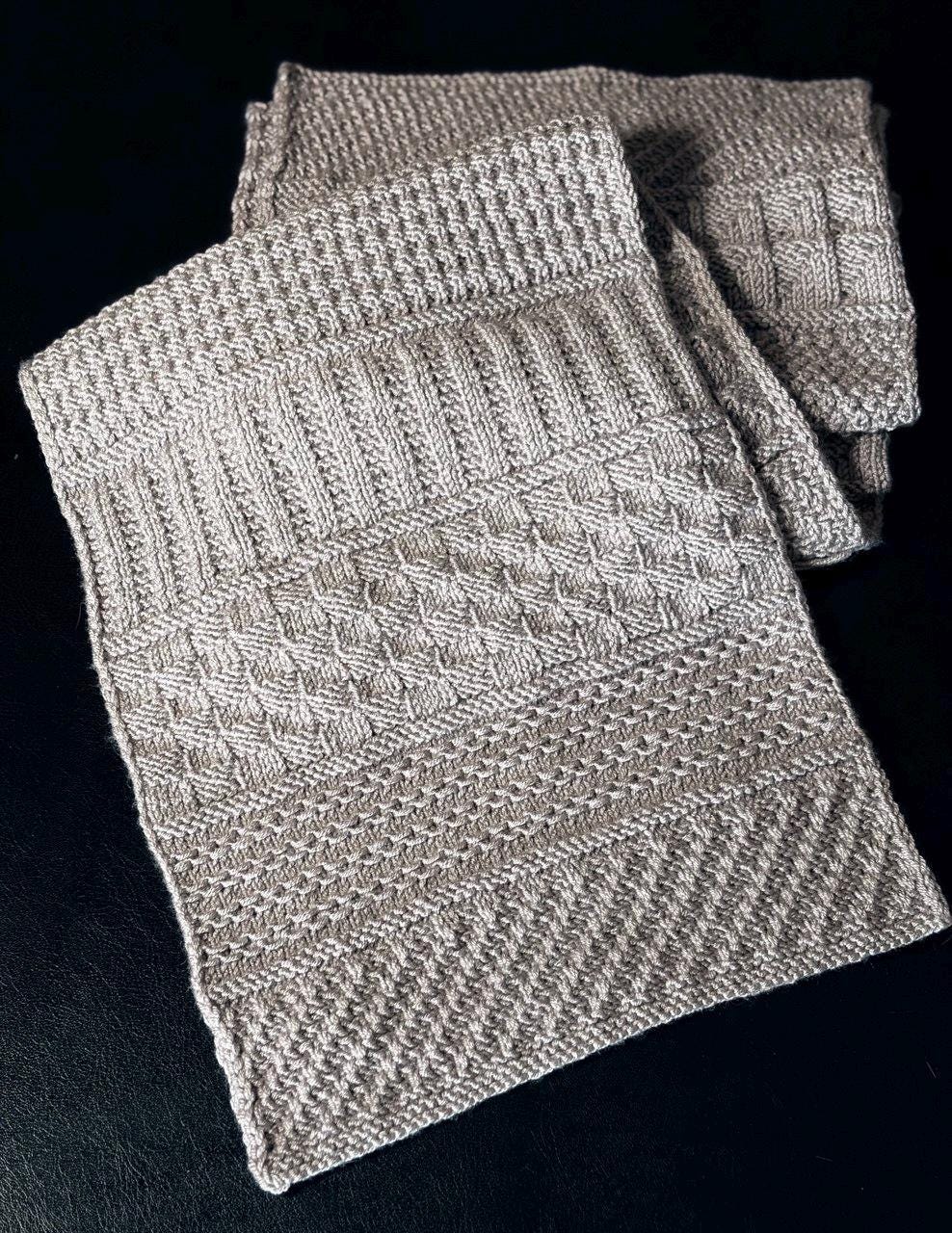 Reversible Textured Scarf Knitting Pattern - Beginner Friendly Unisex ...