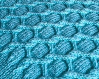 Patrón de tejido de cable para manta: Instrucciones fáciles de tejer, descarga instantánea en PDF (en inglés)