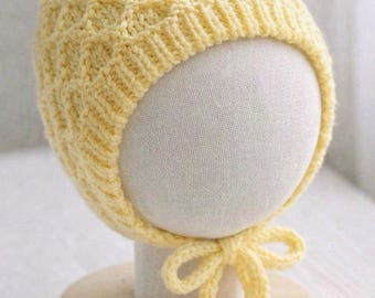 Patrón para tejer un gorrito de bebé / Gorrito fácil para recién nacido / Accesorio para fotos / Descarga instantánea en PDF en inglés
