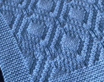 Patrón para tejer manta de bebé / Manta reversible texturizada para bebé / Patrón fácil de punto derecho y revés / Descarga instantánea en PDF en inglés