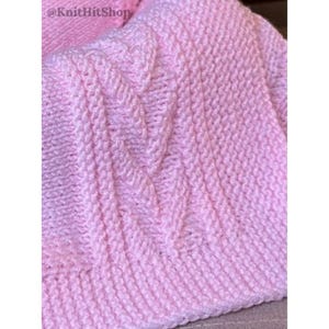 Baby Blanket DIY Knitting Pattern | Easy Shadow Cable Knit (Instant PDF Download in English)