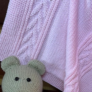 Easy Beginner Baby Blanket Knitting Pattern, Newborn Handmade DIY Baby Shower Gift Idea, Baby Coming Home Blanket, Instant Download English