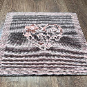 Baby Blanket Illusion Heart Knitting Pattern - Easy Beginner Knit & Purl, Newborn Gift Pattern, Pram, Stroller Blanket, Instant Download