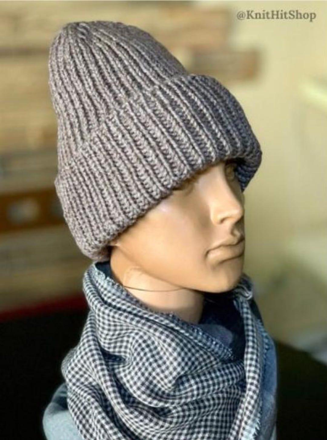 Unisex Ribbed Beanie Knitting Pattern | Chunky Cuffed Fisherman Hat ...