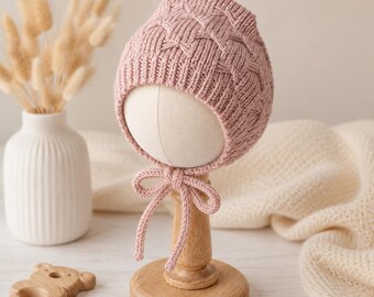 Patrón para tejer un gorrito de bebé / Gorrito fácil para recién nacido / Accesorio para fotos / Descarga instantánea en PDF en inglés