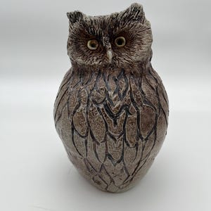 Handmade Ceramic Spirit Bird Owl Sculpture 1B