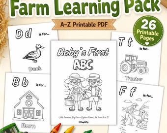 Libro para colorear de la vida en la granja / Libro de actividades para niños pequeños (imprimible en PDF)